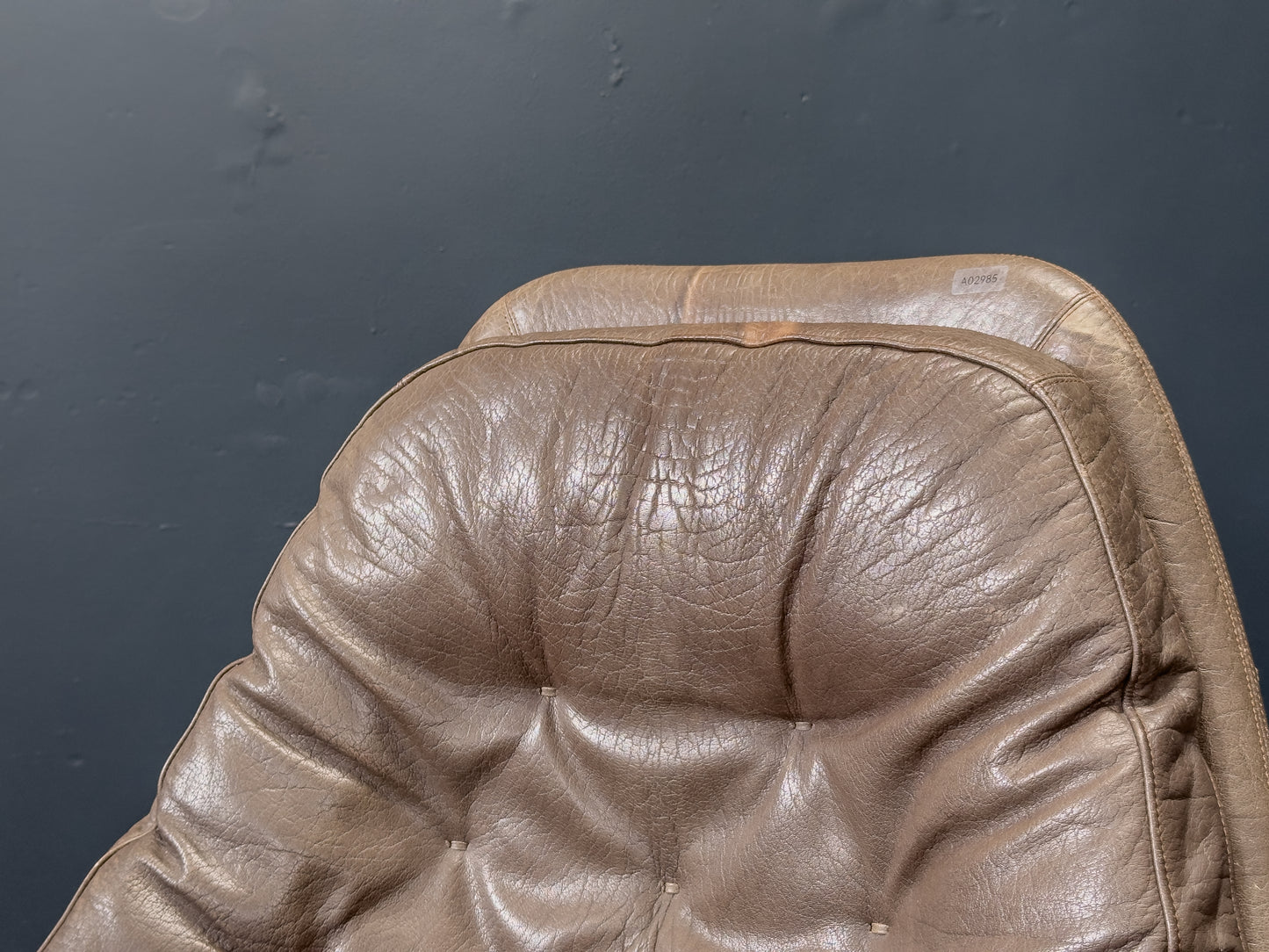 Madsen and Schubell Brown Leather Swivel Chair