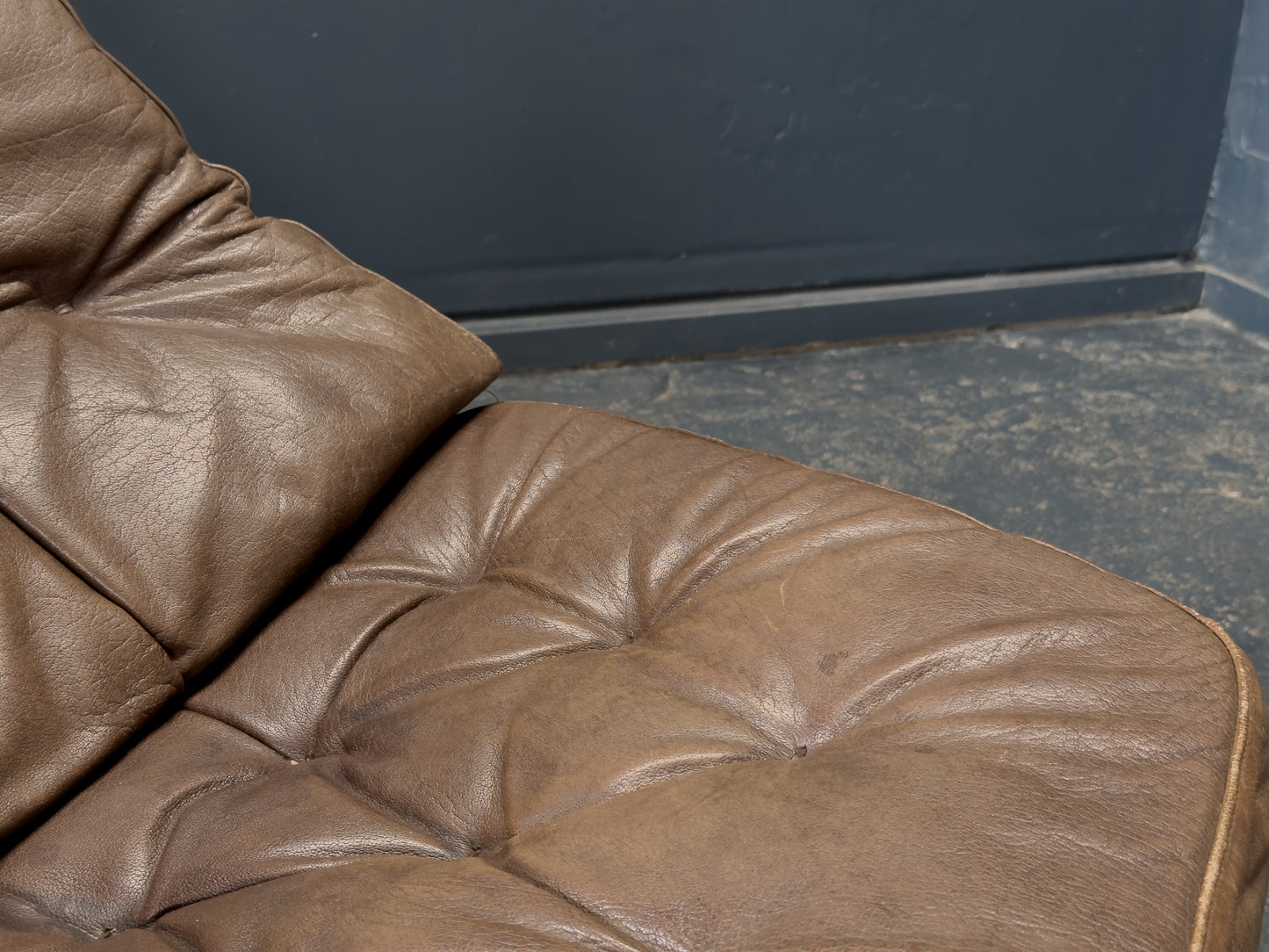 Madsen and Schubell Brown Leather Swivel Chair