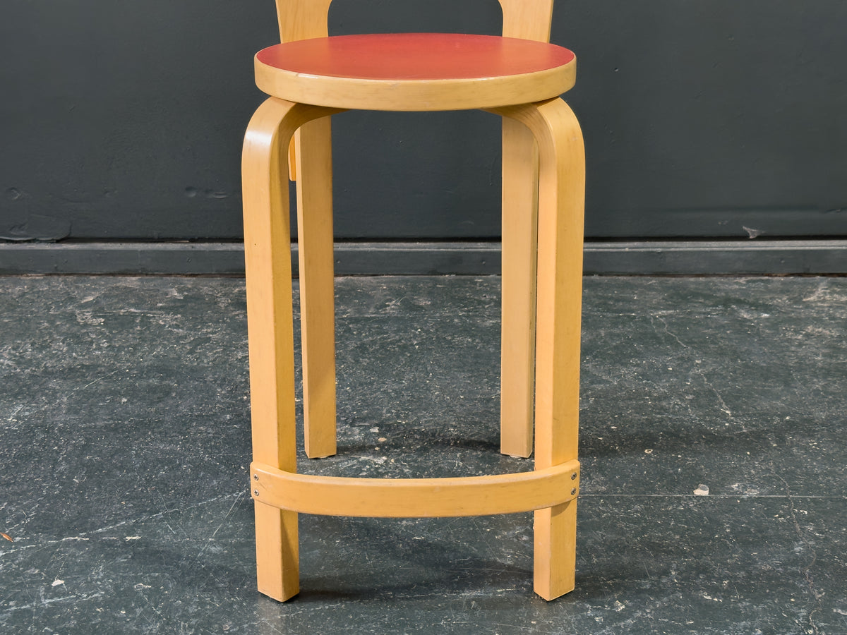 Alvar Aalto Red Bar Stool