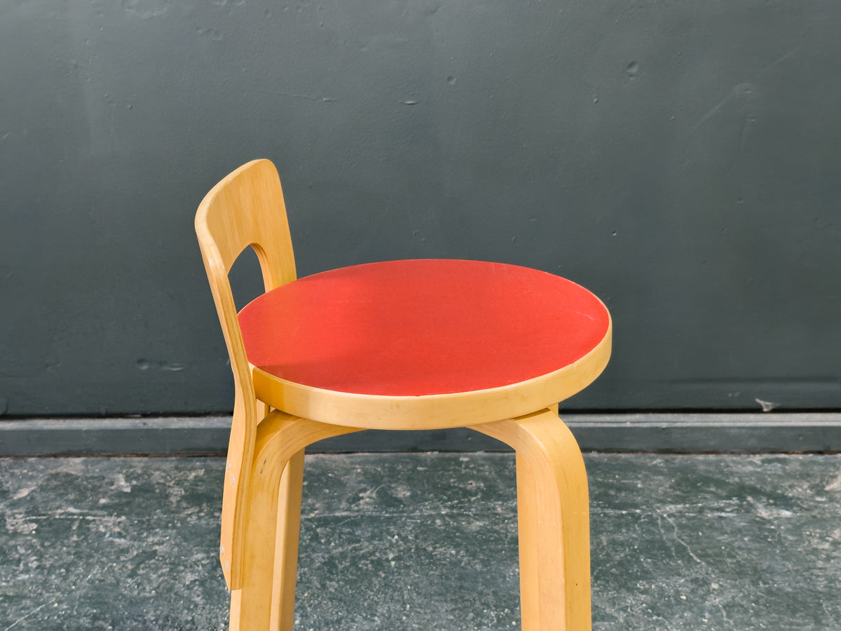 Alvar Aalto Red Bar Stool