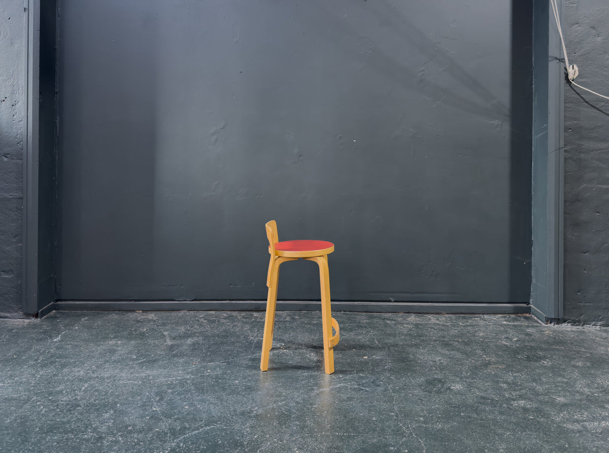 Alvar Aalto Red Bar Stool