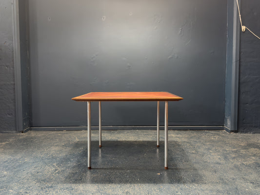 Leather Table with Metal Legs