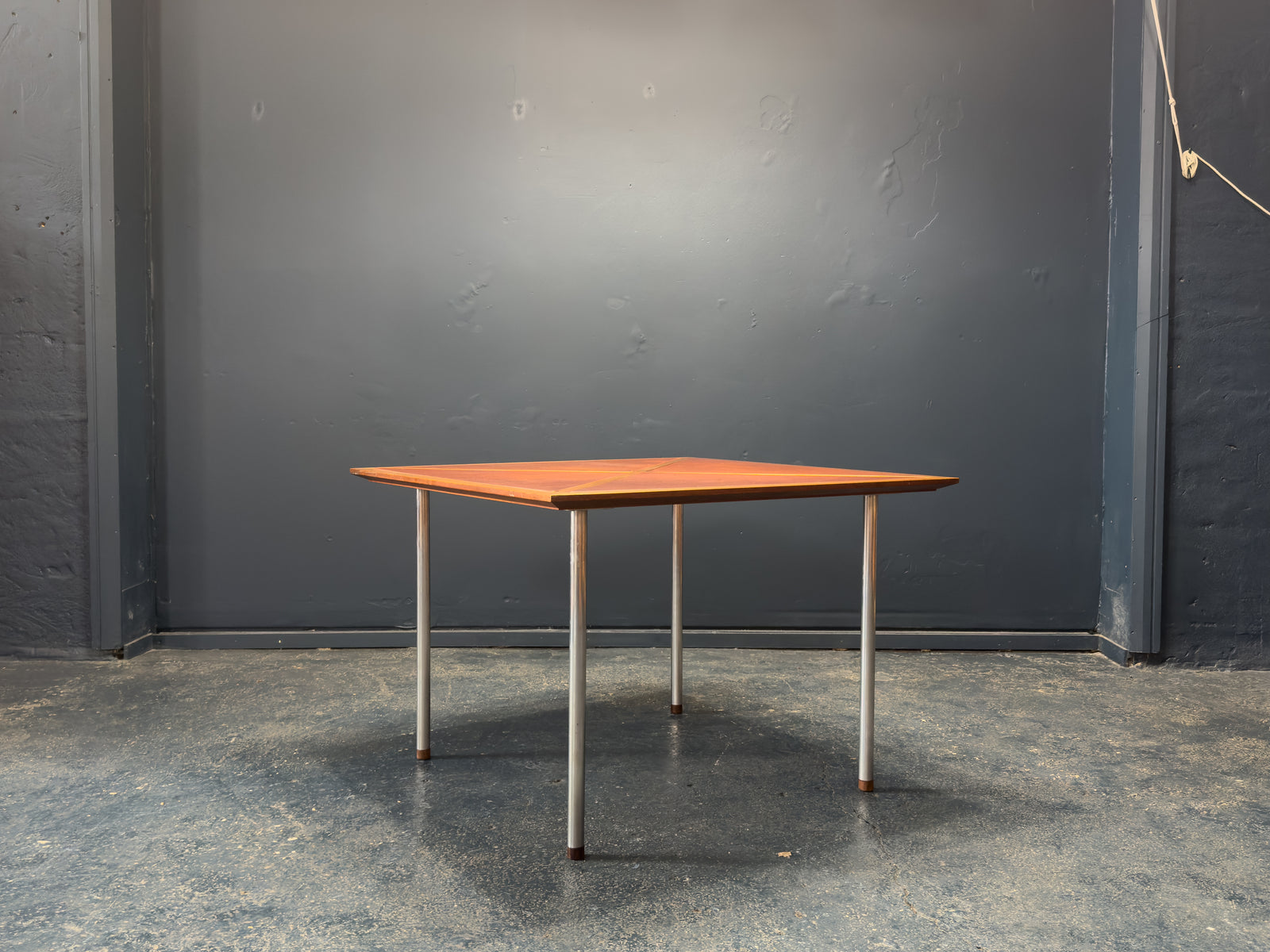 Leather Table with Metal Legs