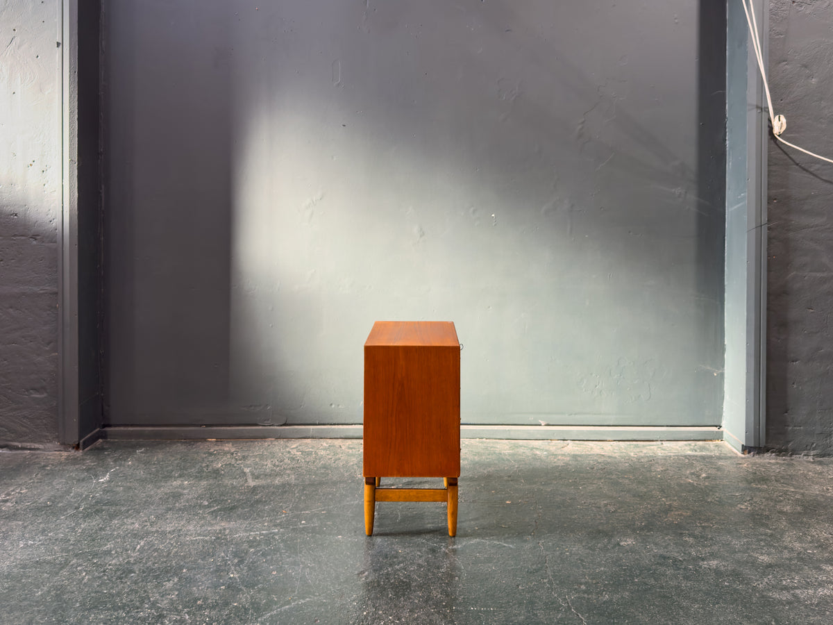 Small Teak Chest of Drawers with Brass Handles