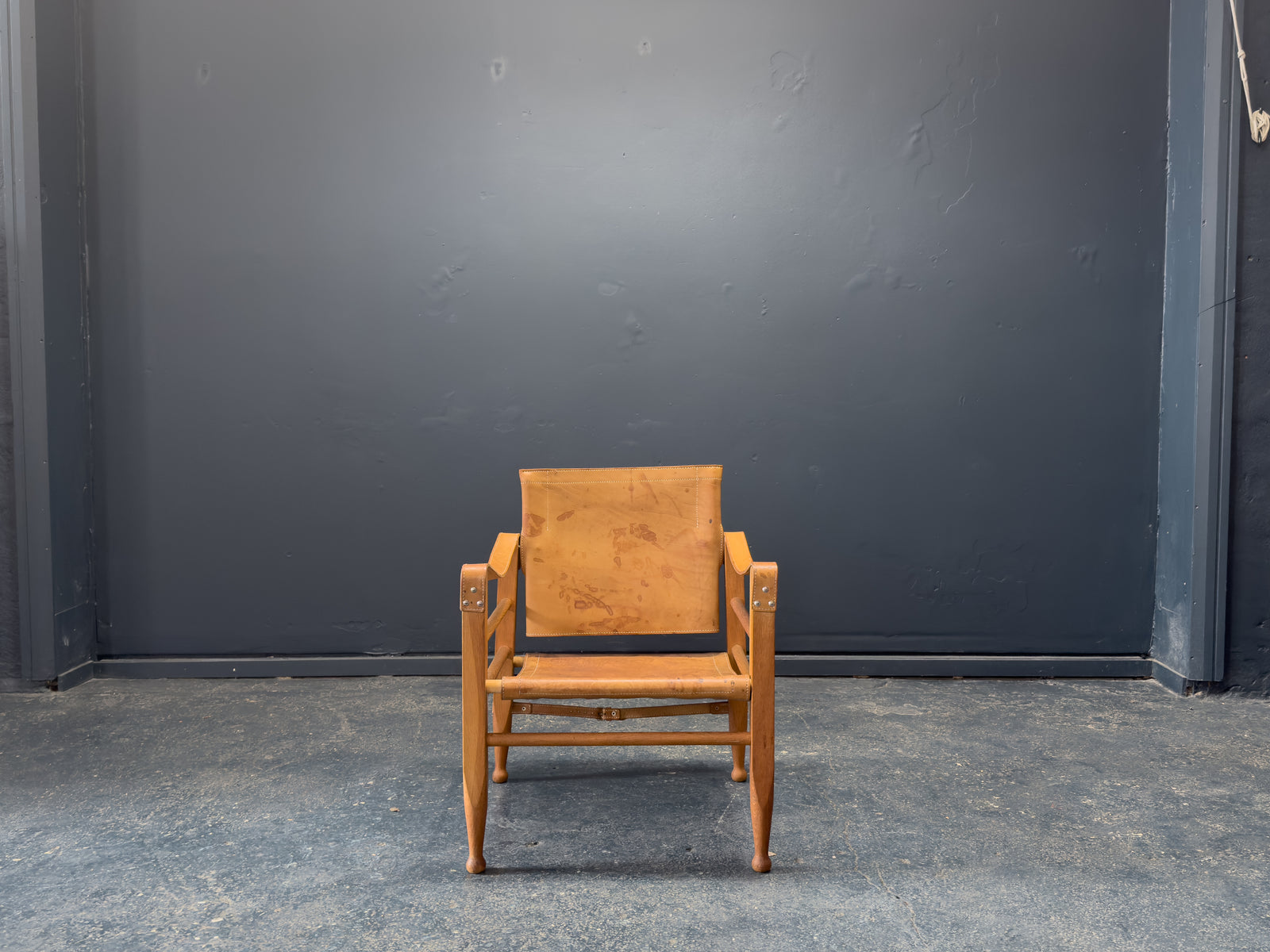 Leather safari chair by Aage Bruun & Son