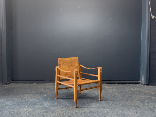 Leather safari chair by Aage Bruun & Son