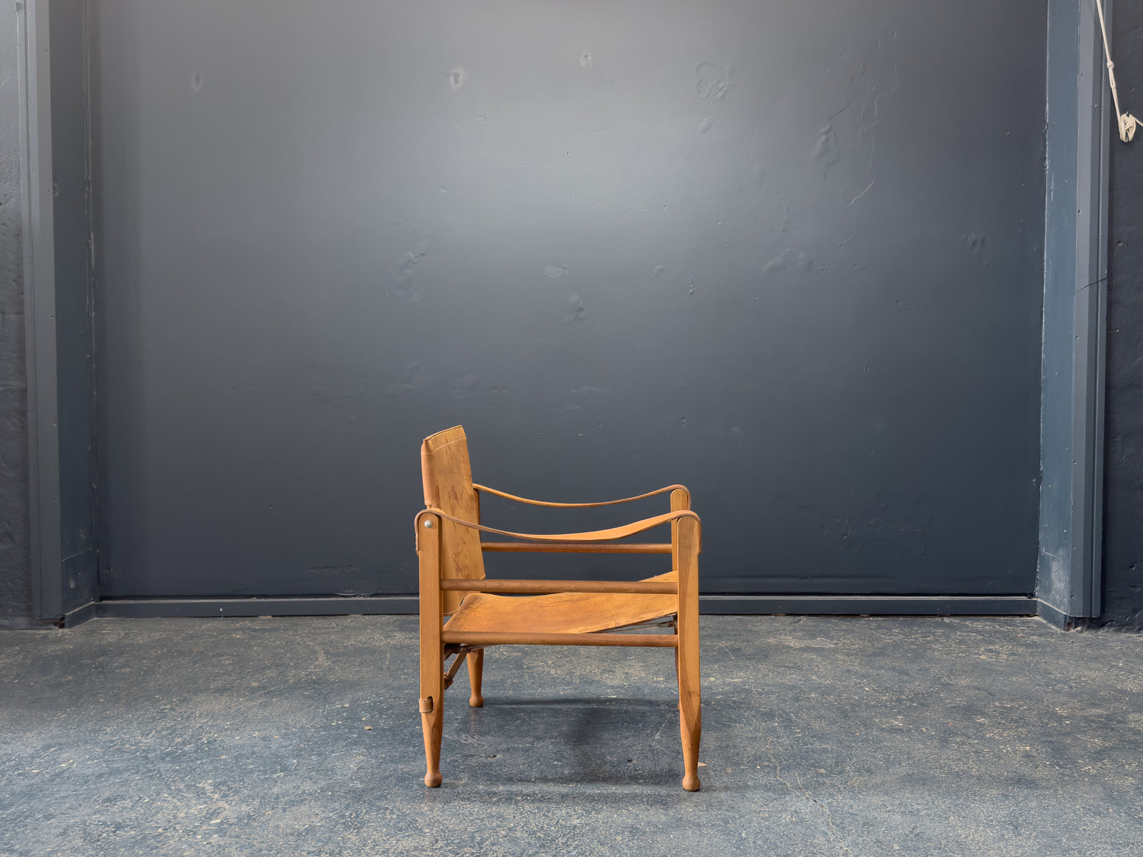 Leather safari chair by Aage Bruun & Son