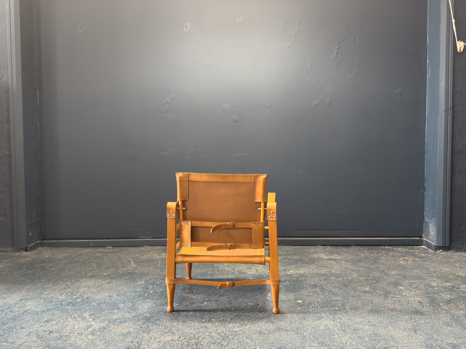Leather safari chair by Aage Bruun & Son