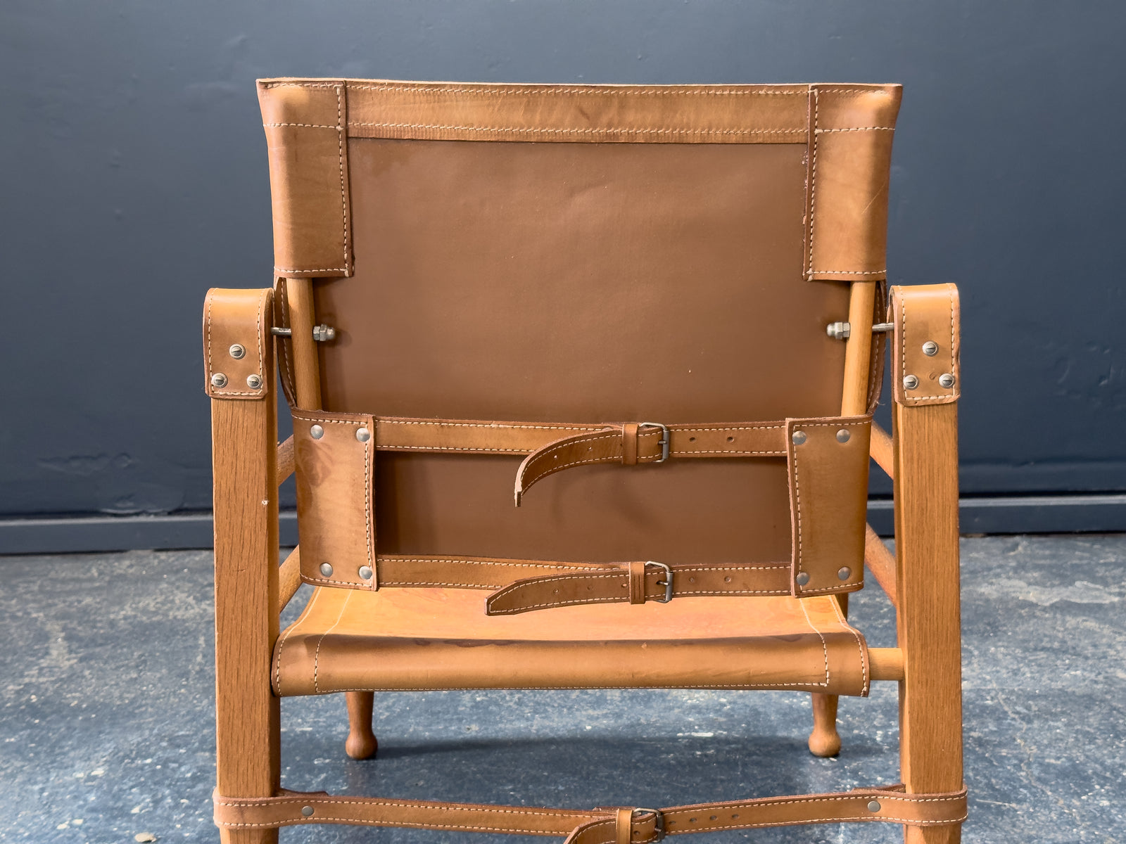Leather safari chair by Aage Bruun & Son