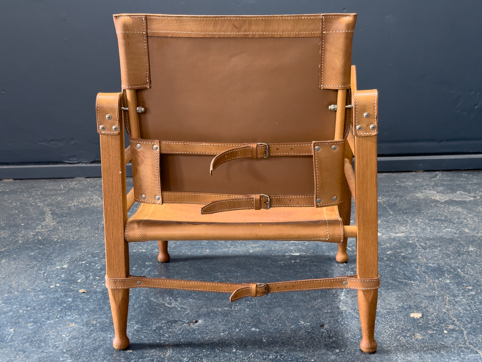 Leather safari chair by Aage Bruun & Son