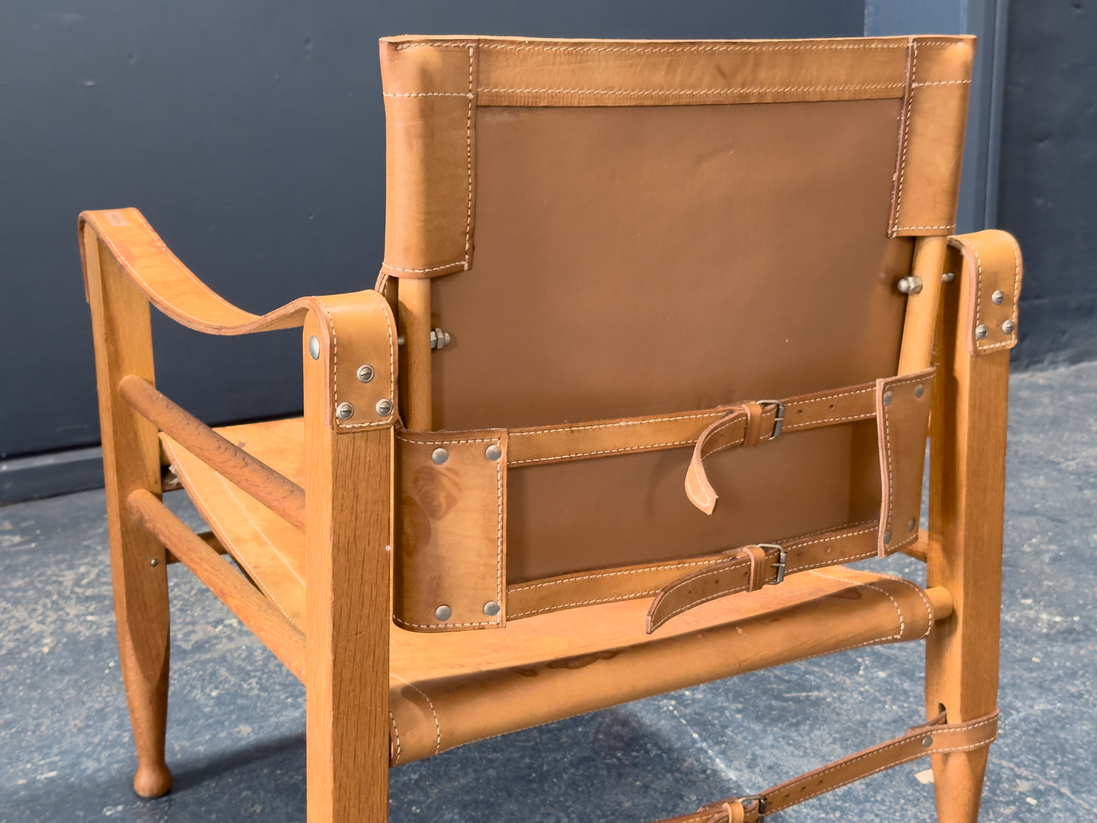Leather safari chair by Aage Bruun & Son