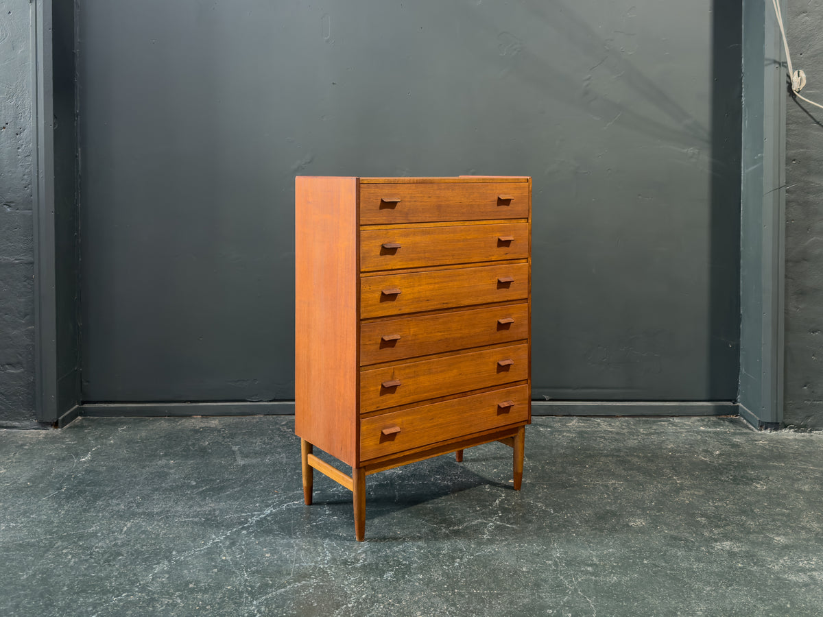 Teak Tallboy with 6 Drawers