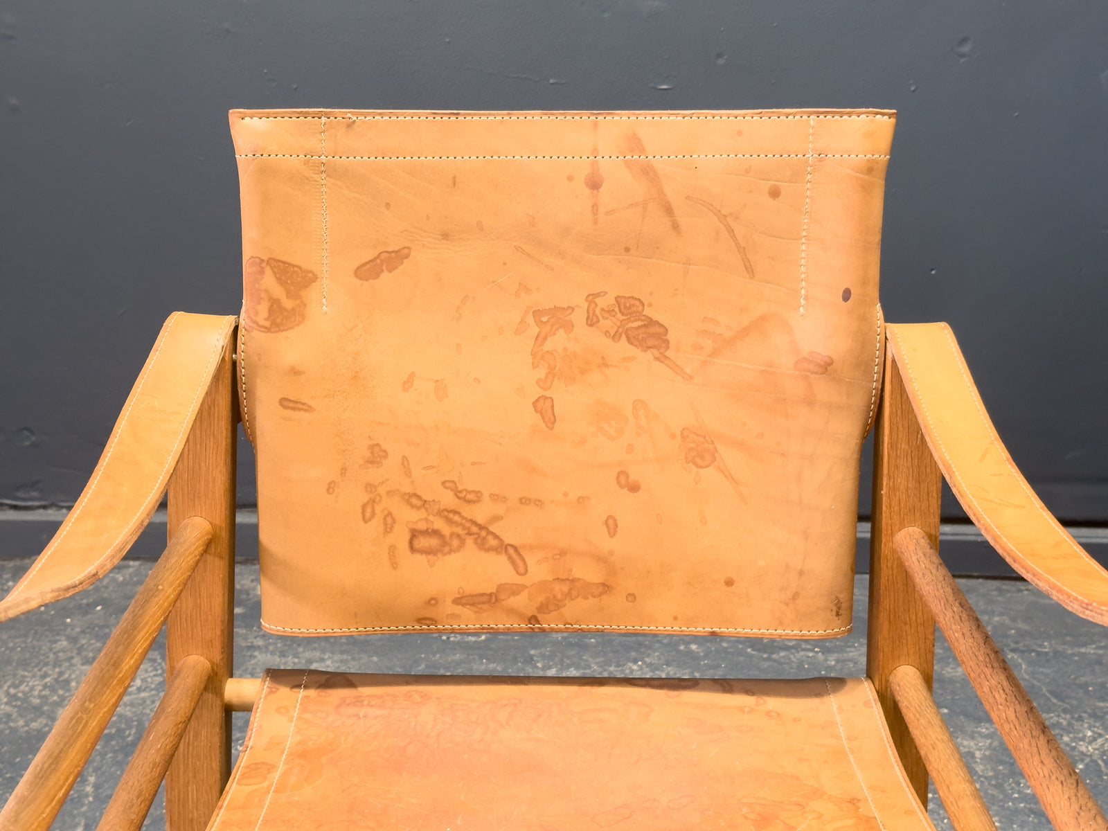 Leather safari chair by Aage Bruun & Son