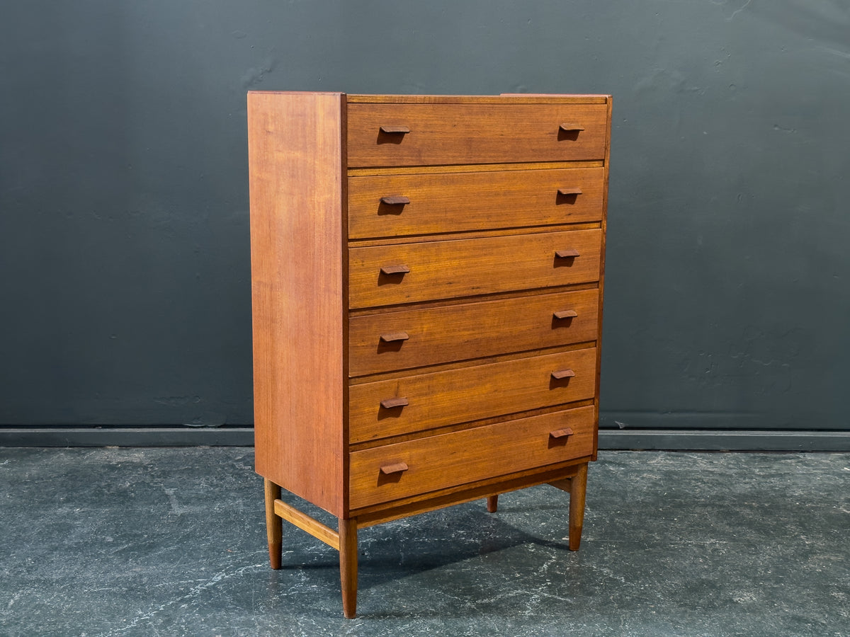 Teak Tallboy with 6 Drawers