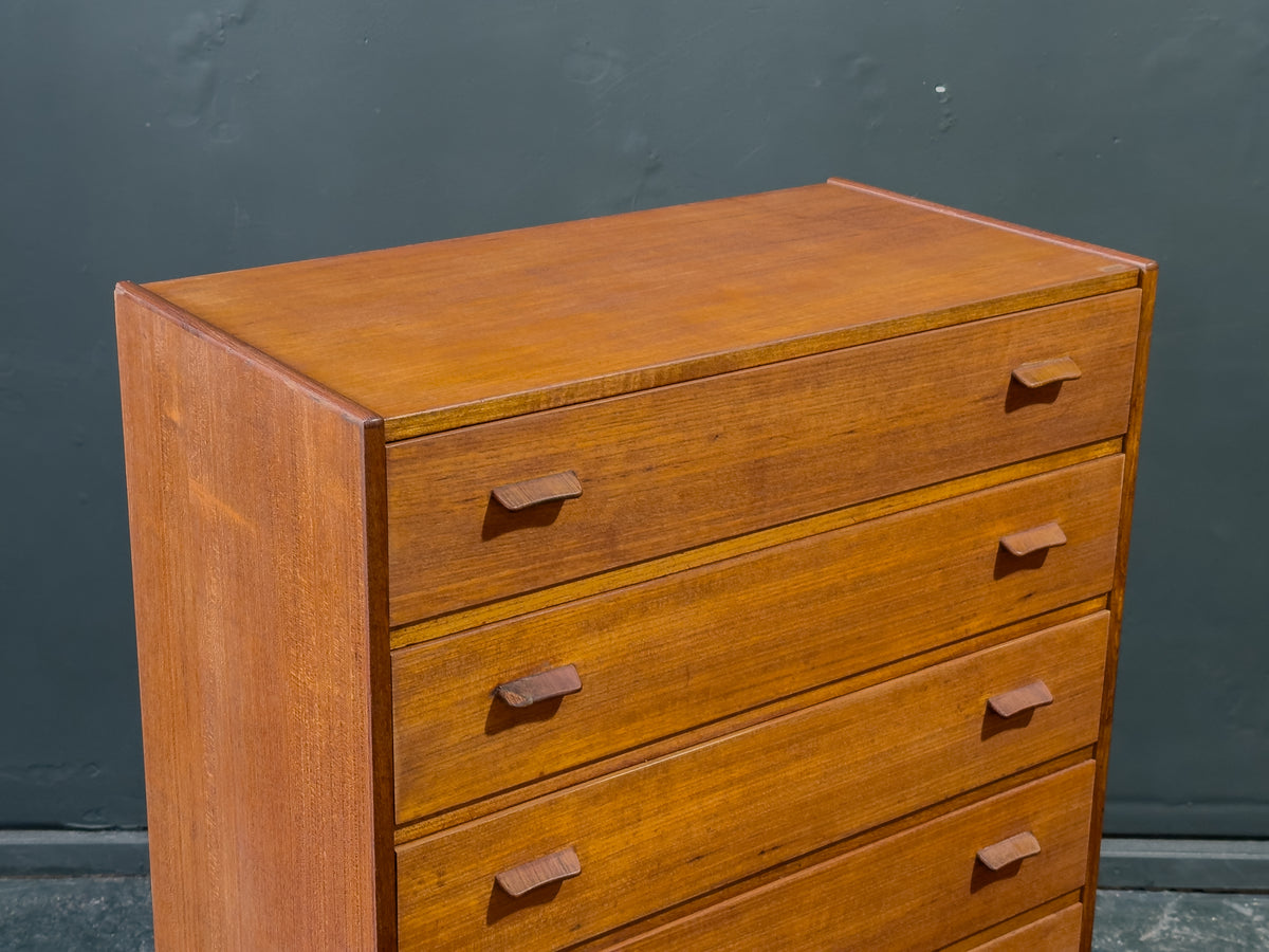 Teak Tallboy with 6 Drawers