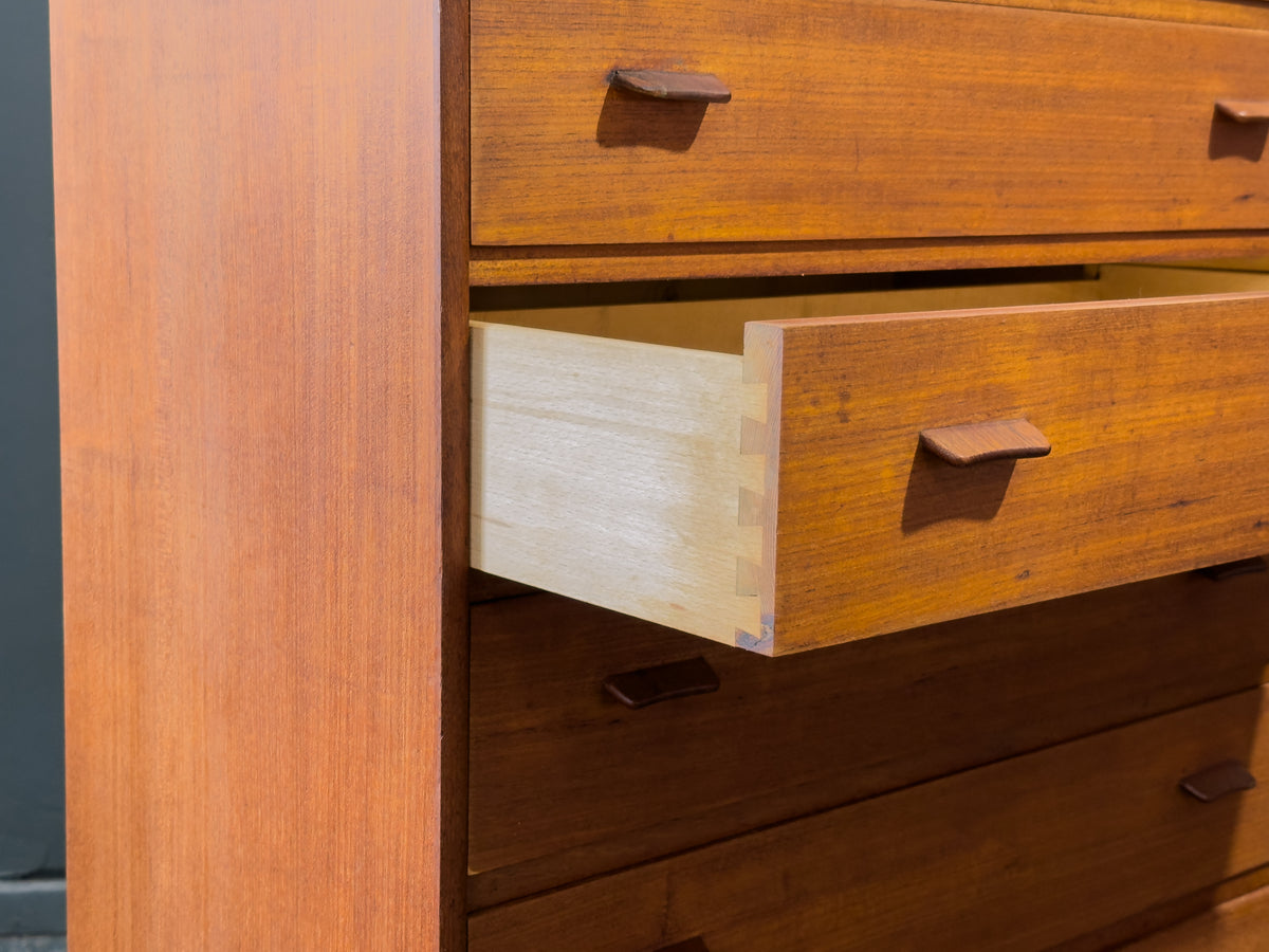 Teak Tallboy with 6 Drawers