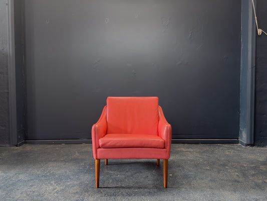 Hans Olsen Red Leather Armchair
