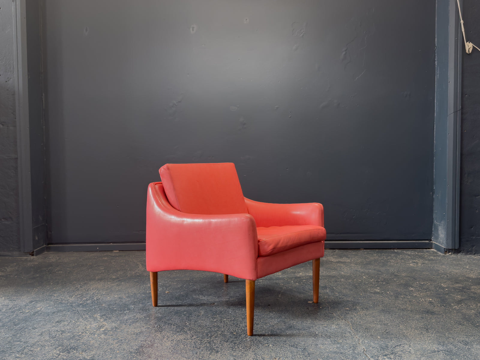 Hans Olsen Red Leather Armchair