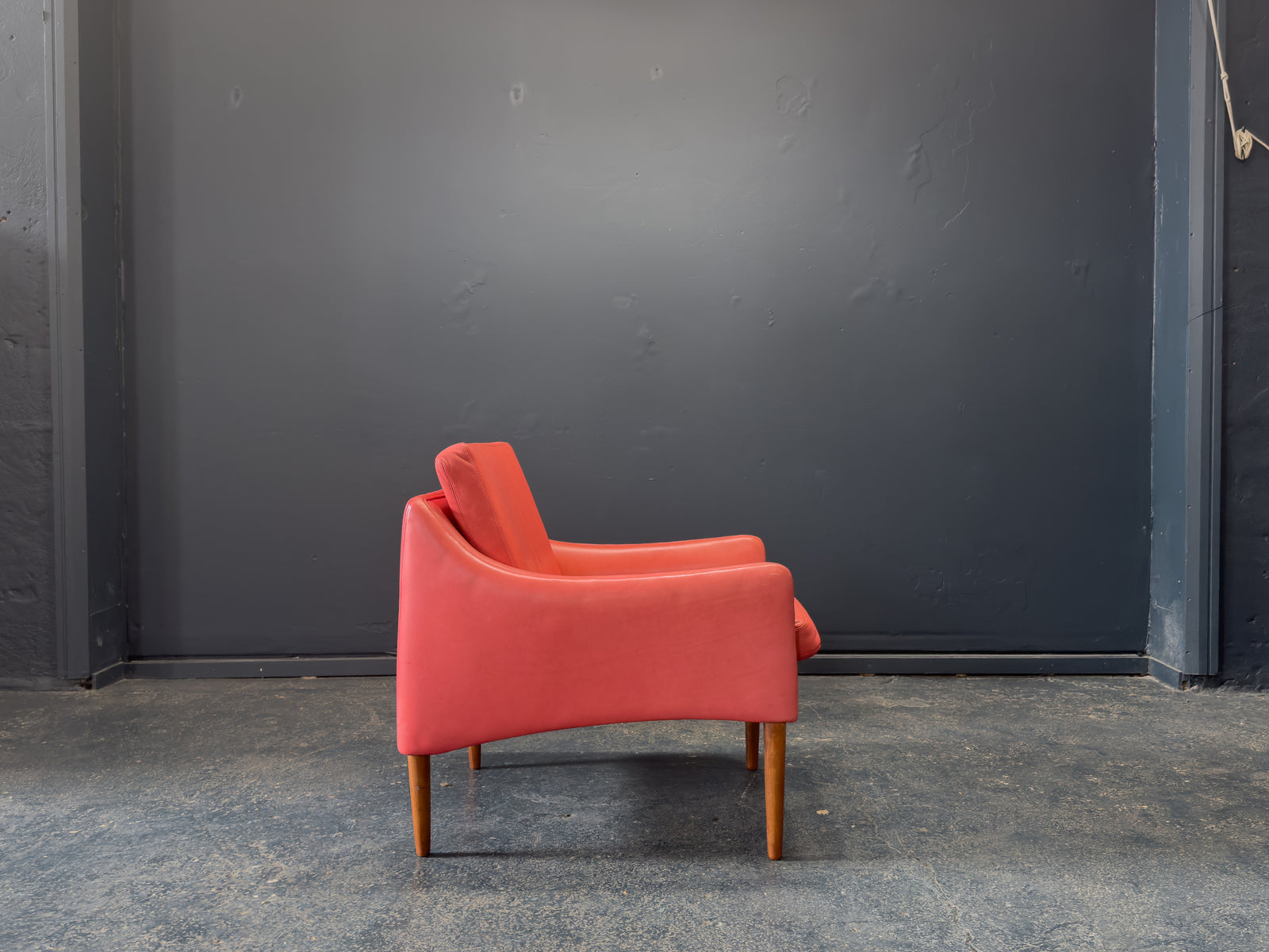Hans Olsen Red Leather Armchair