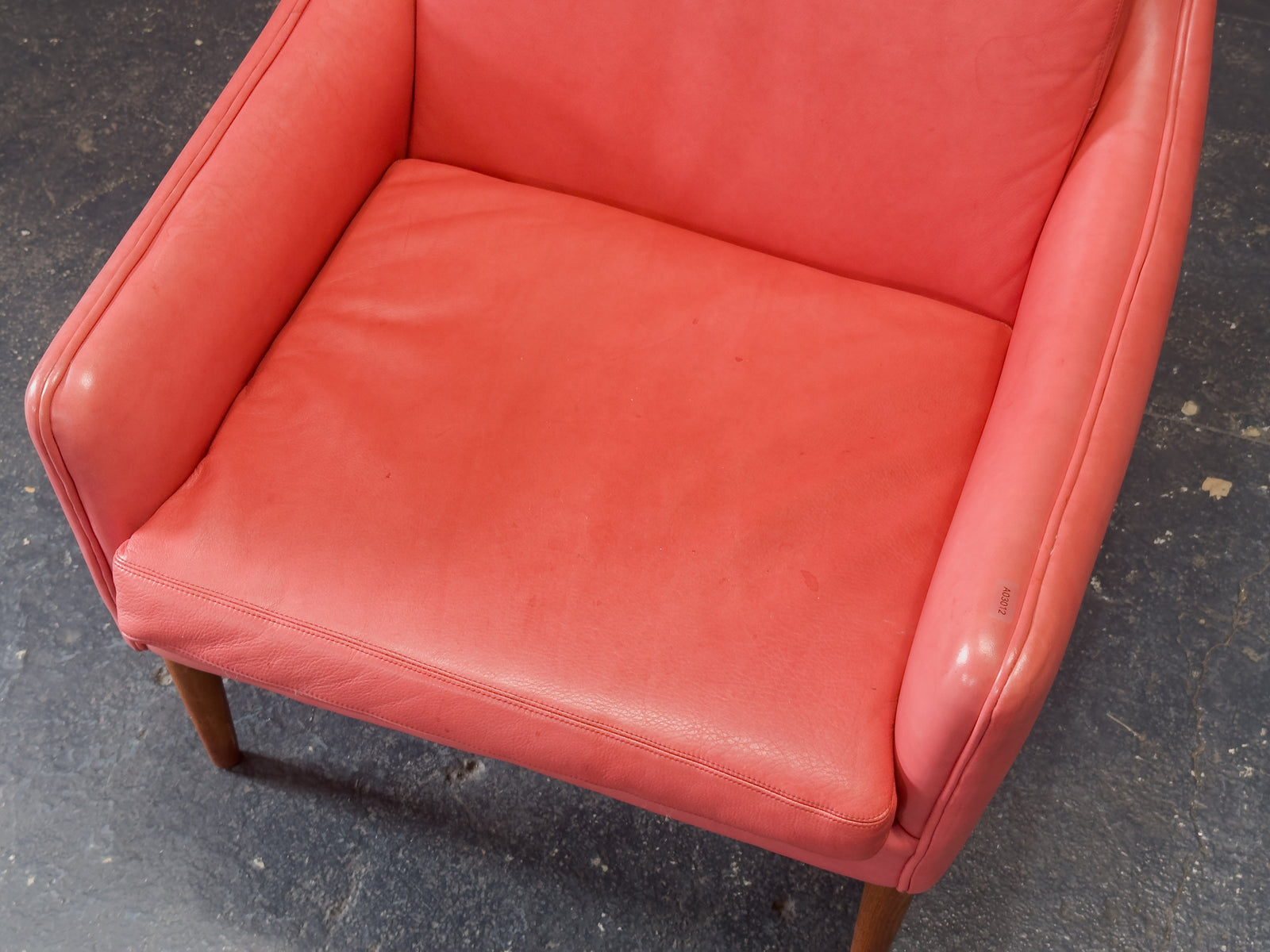 Hans Olsen Red Leather Armchair