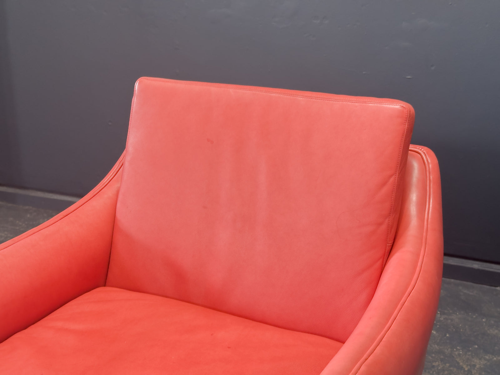 Hans Olsen Red Leather Armchair