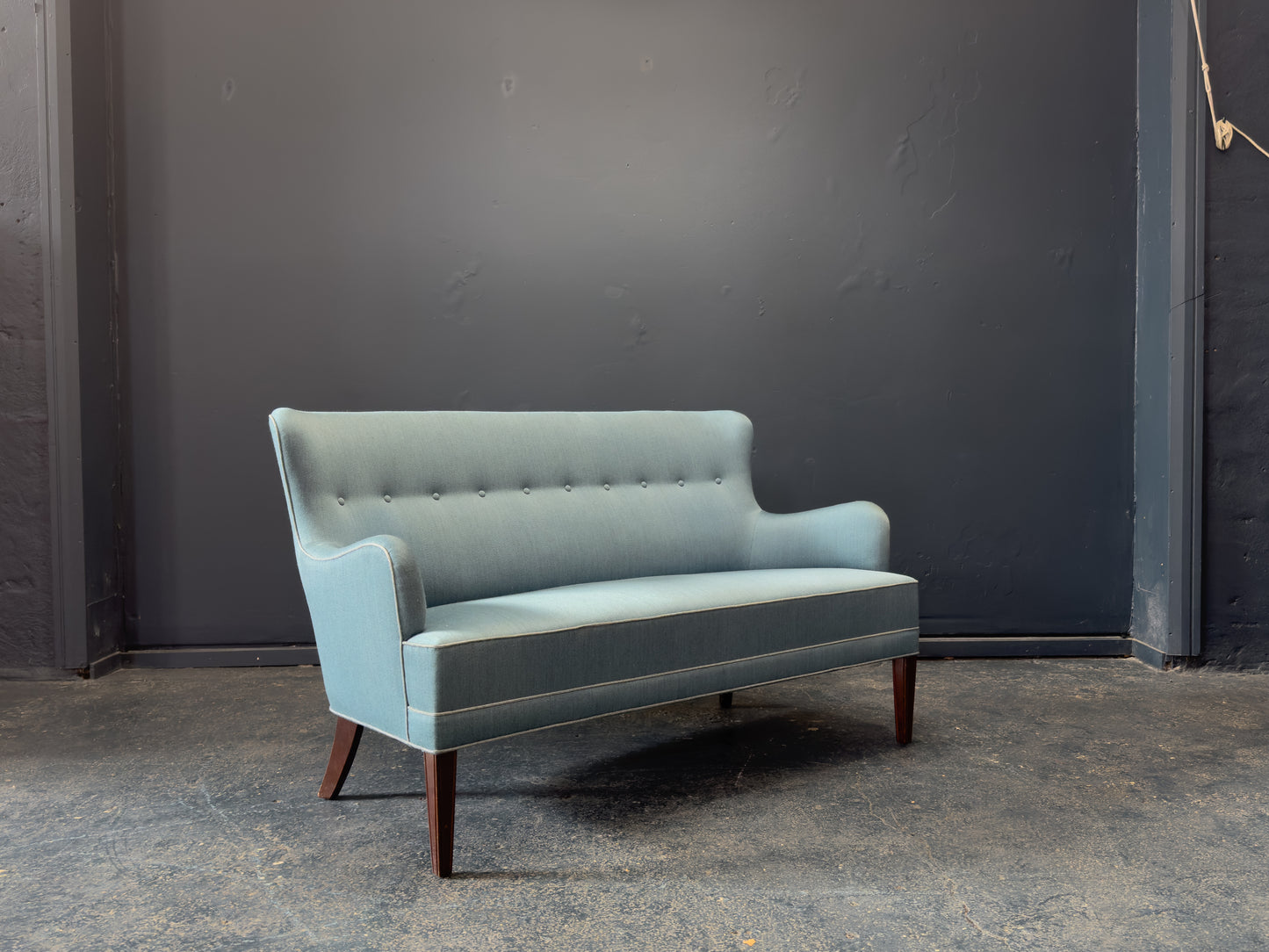 Frits Henningsen Blue Upholstered Sofa