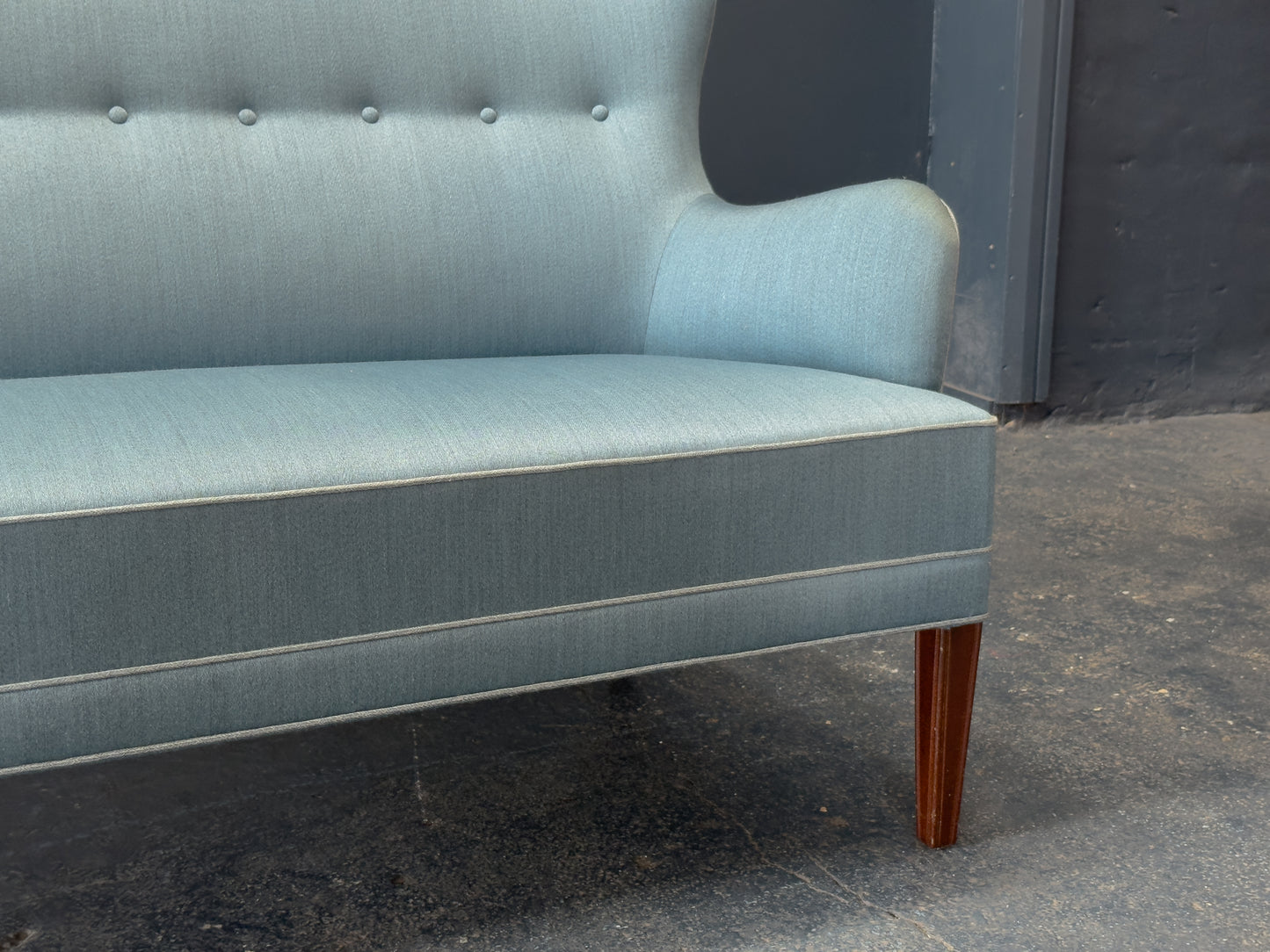 Frits Henningsen Blue Upholstered Sofa