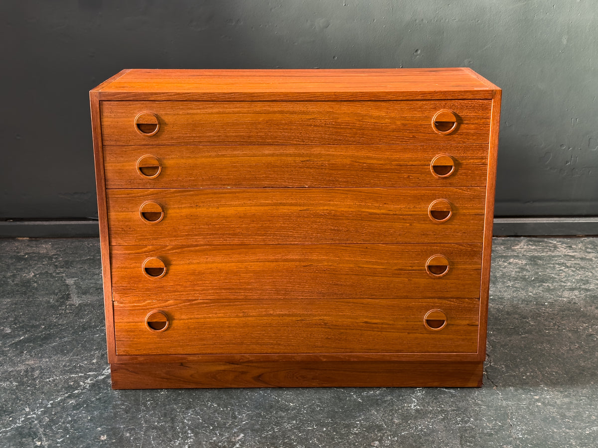Teak Chest of Drawers with Round Handles