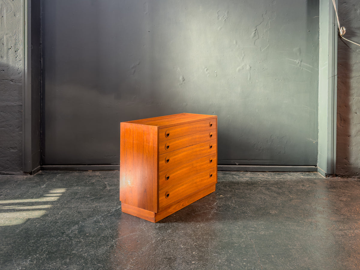 Teak Chest of Drawers with Round Handles