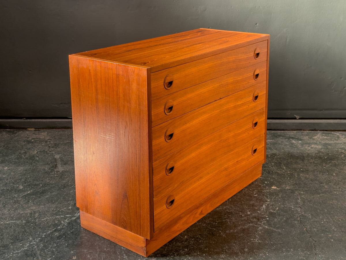 Teak Chest of Drawers with Round Handles