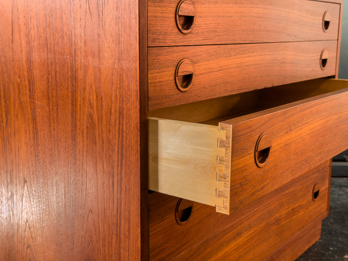 Teak Chest of Drawers with Round Handles