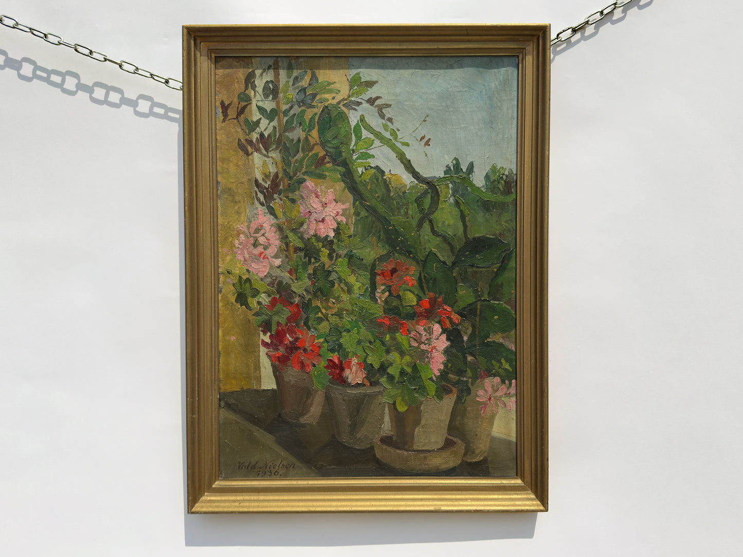 Painting of Plants on a Window Sill