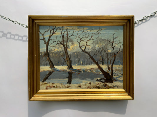 Winter Landscape Painting by Alfred Greger-Rasmussen