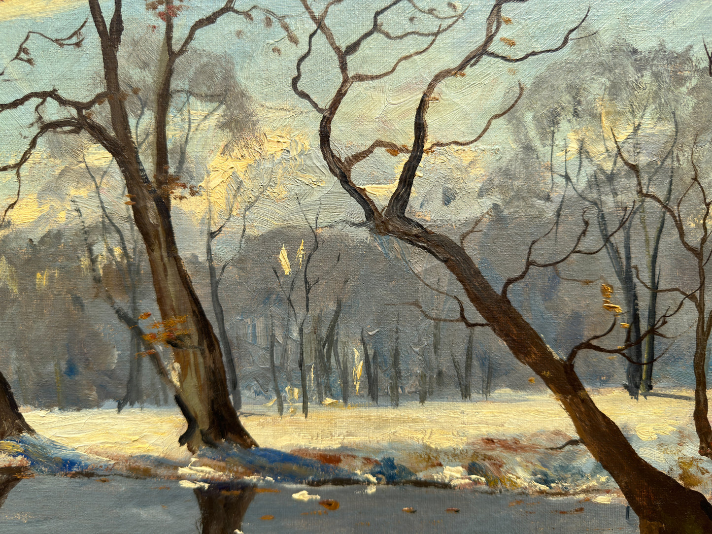 Painting of Lake in Winter