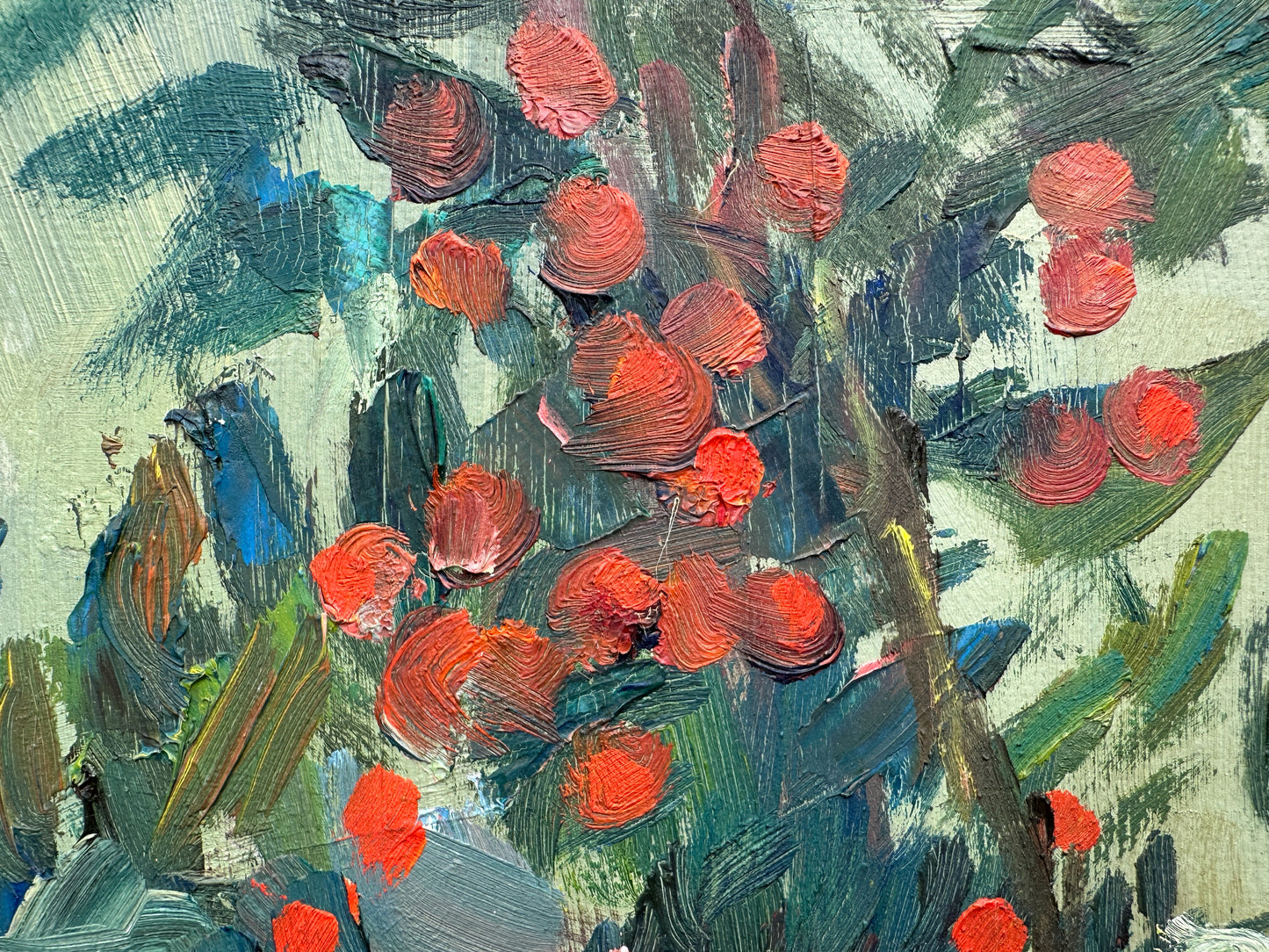 Still Life Painting of a Vase of Vibrant Flowers