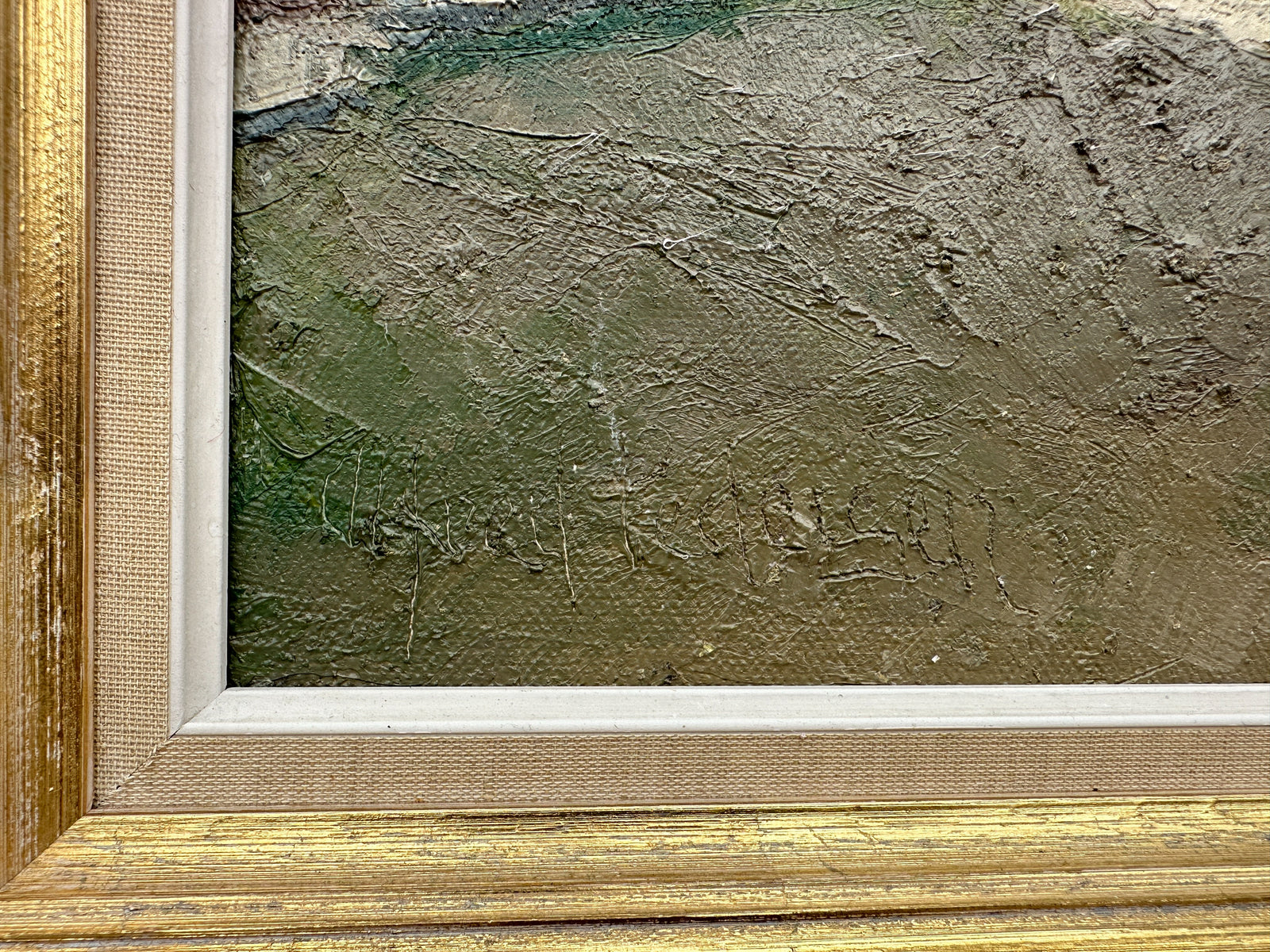 Landscape Painting of Seaside Cottages