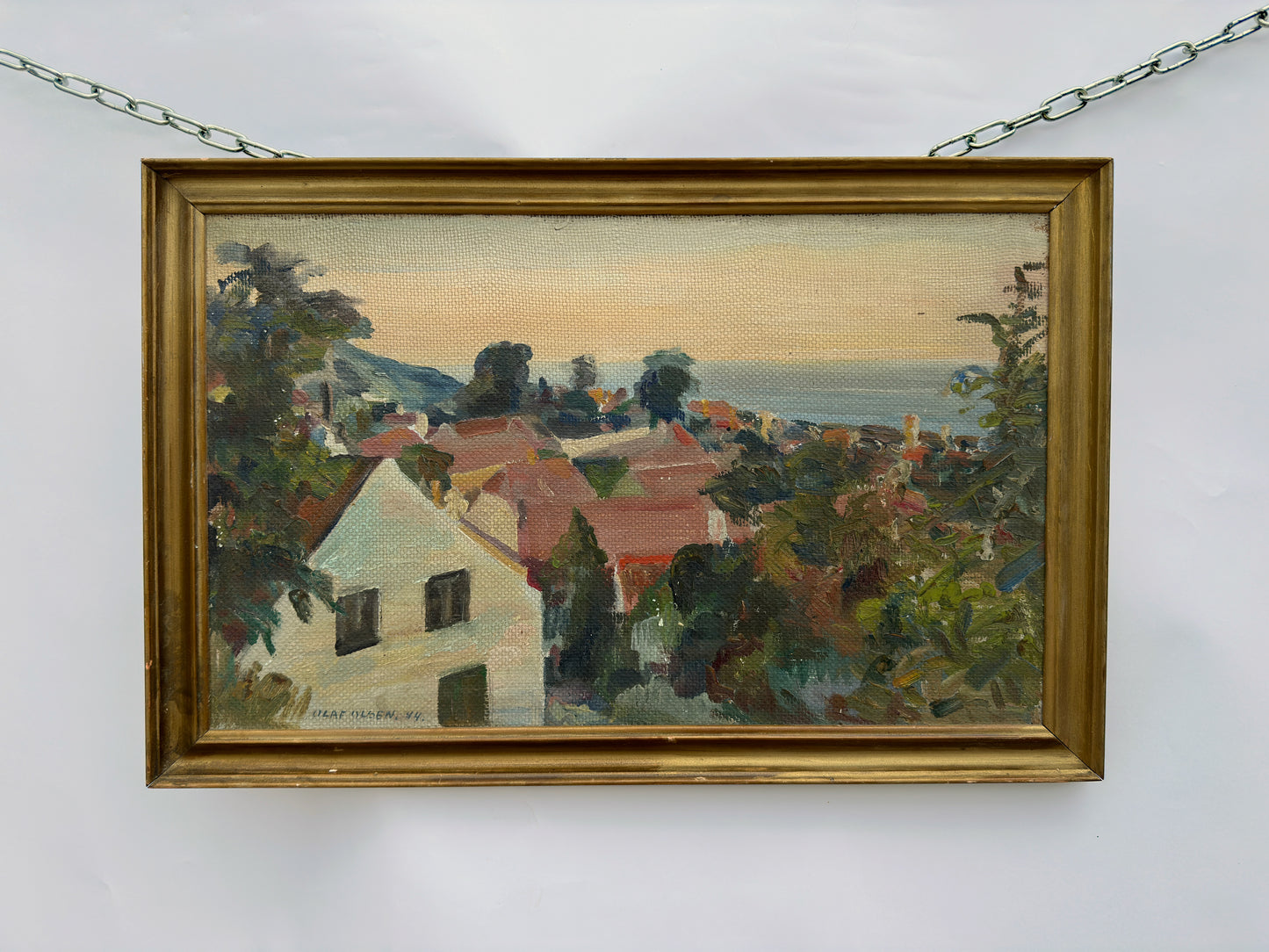 Painting of Houses Leading to the Sea