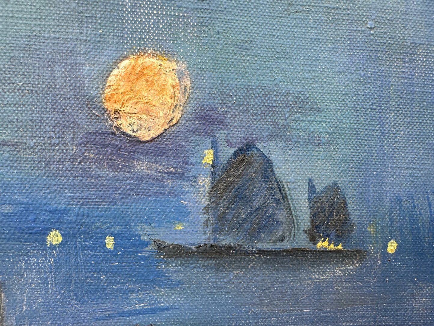 Painting of a Sail Boat at Dusk