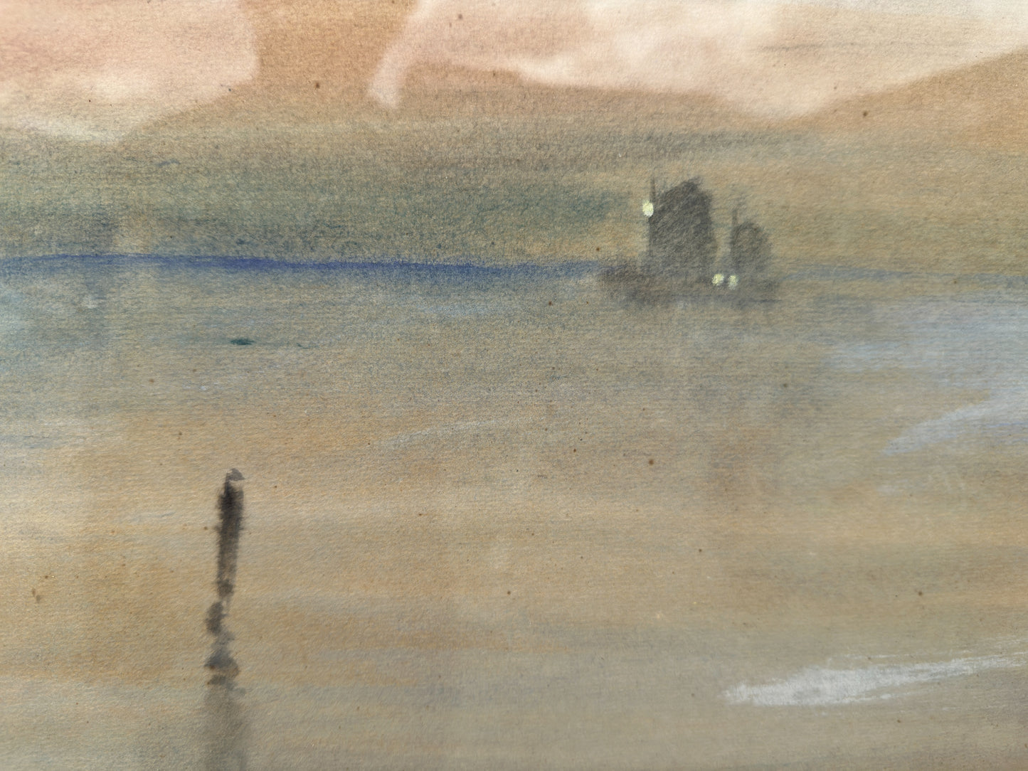 Watercolour Painting of a Ship on the Sea