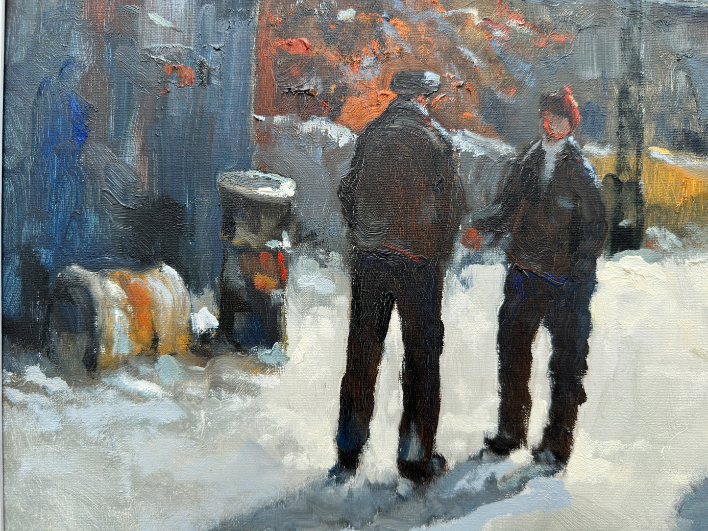 Painting of a Snowy Town