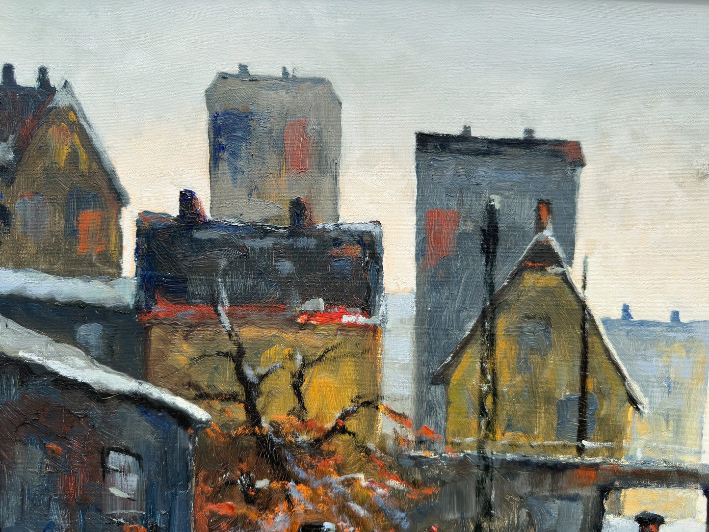 Painting of a Snowy Town