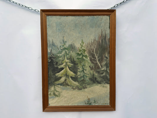 Painting of a Snowy Forrest