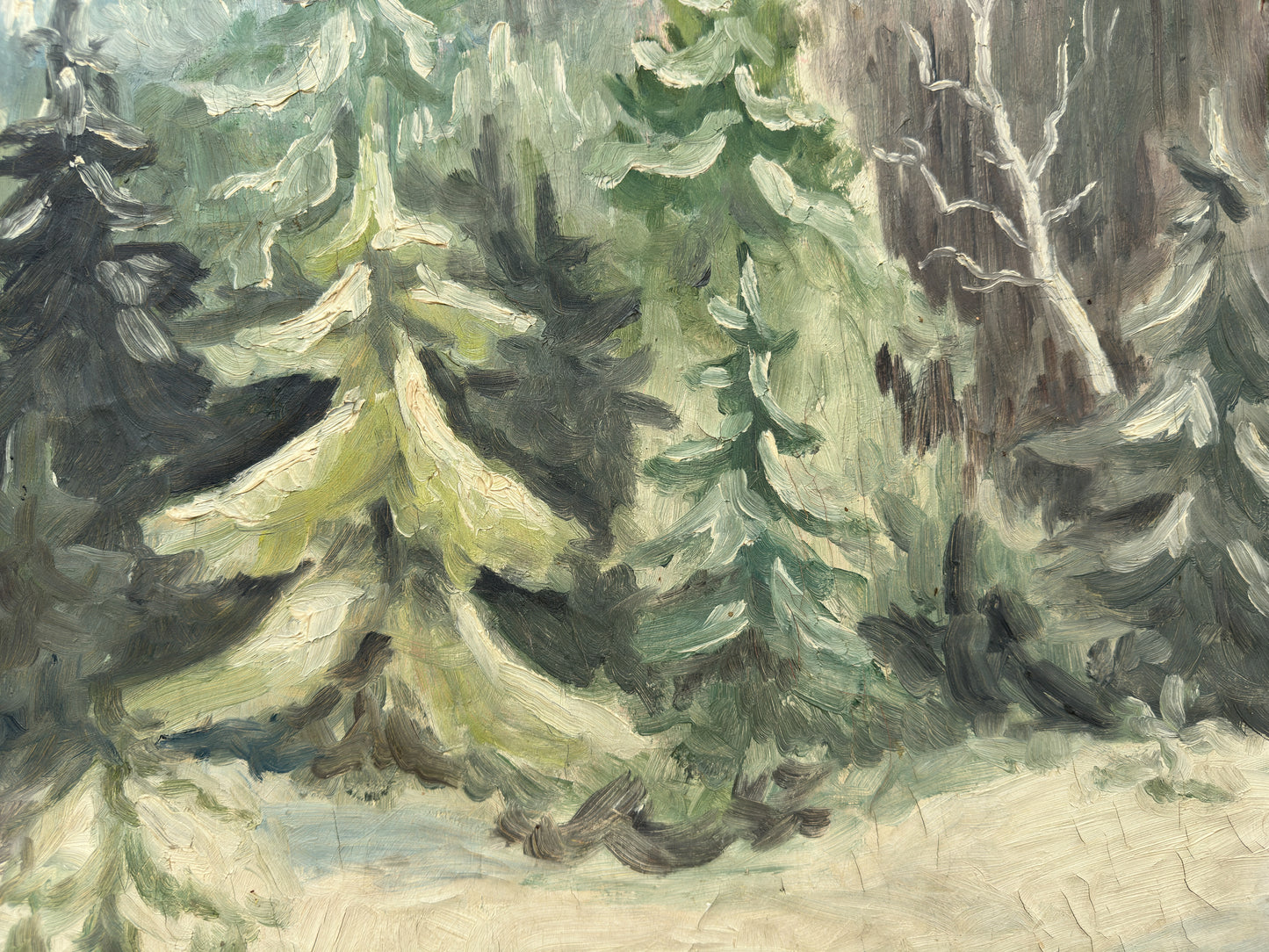 Painting of a Snowy Forrest