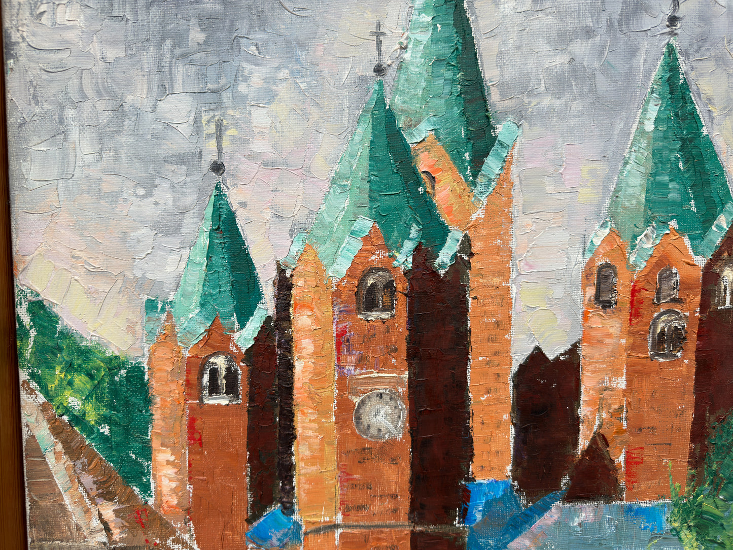 Impressionist Oil Painting of Clock Tower