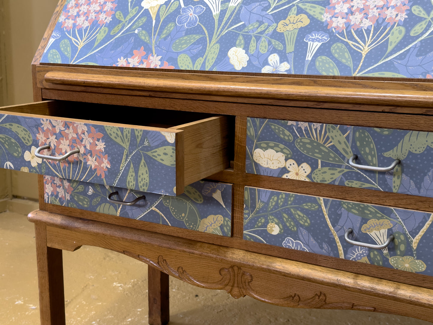 Writing Desk with Wallpaper Accents