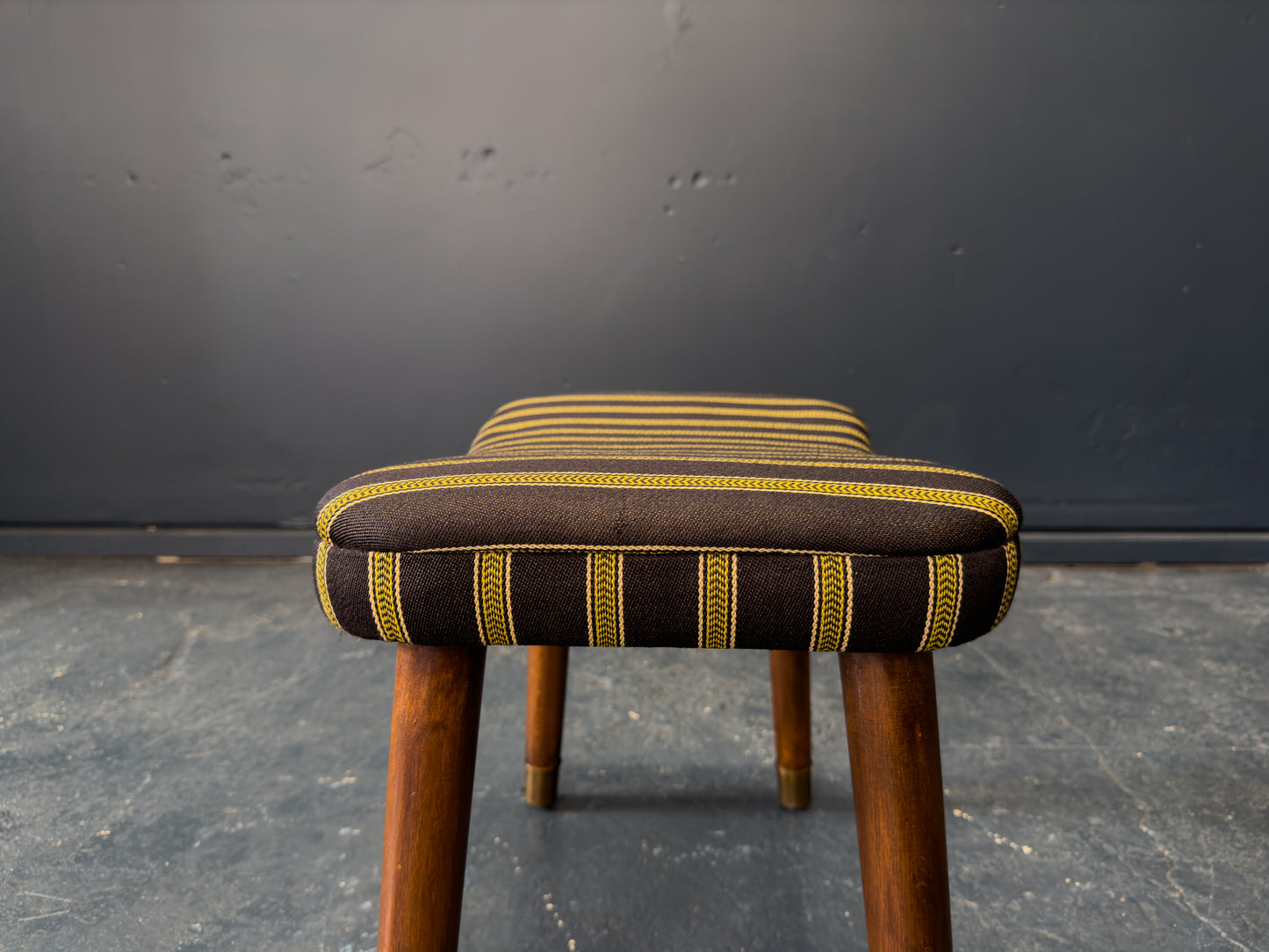 Striped Upholstered Footstool