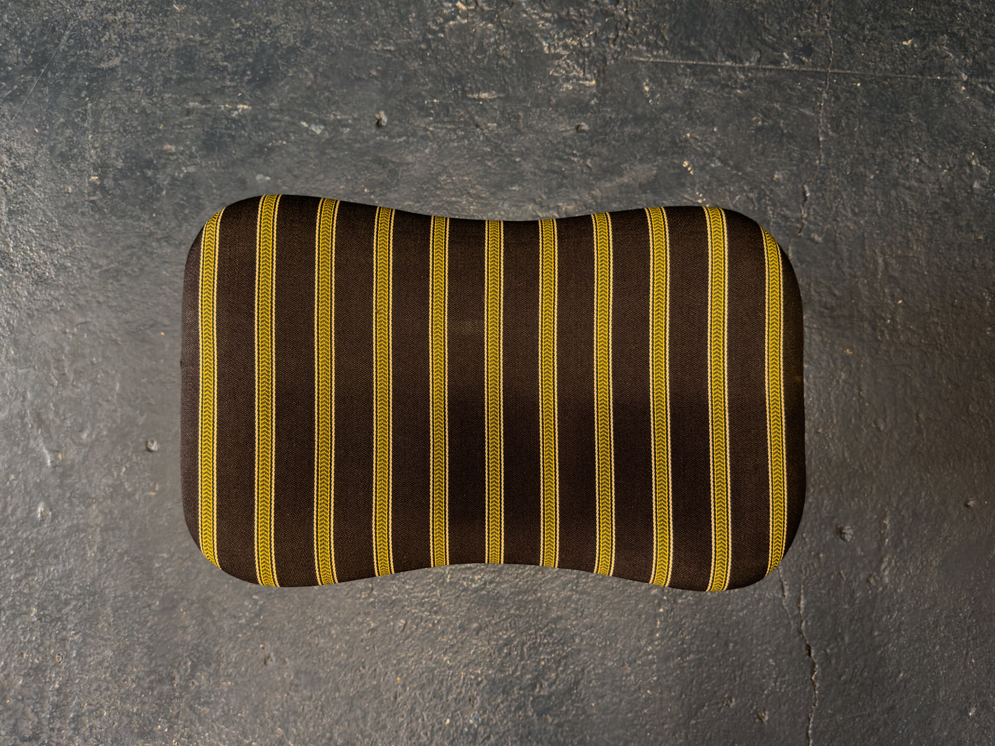 Striped Upholstered Footstool