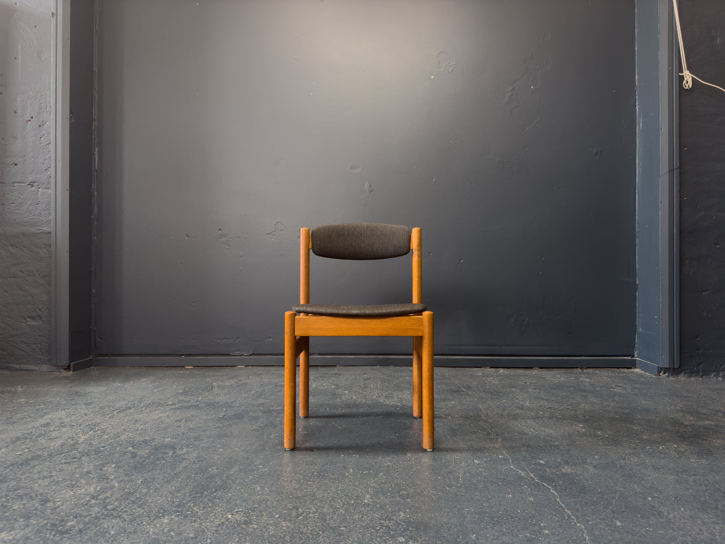 Set of Six Upholstered Oak Dining Chairs