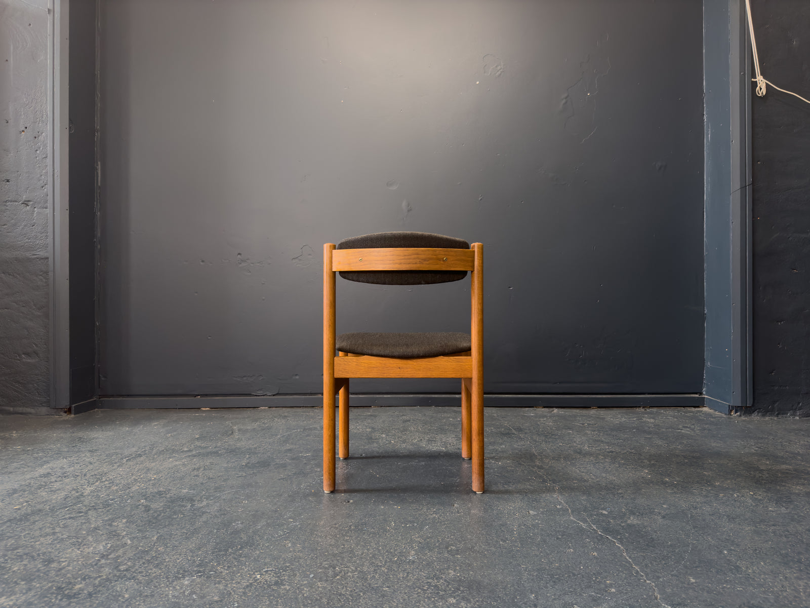 Set of Six Upholstered Oak Dining Chairs