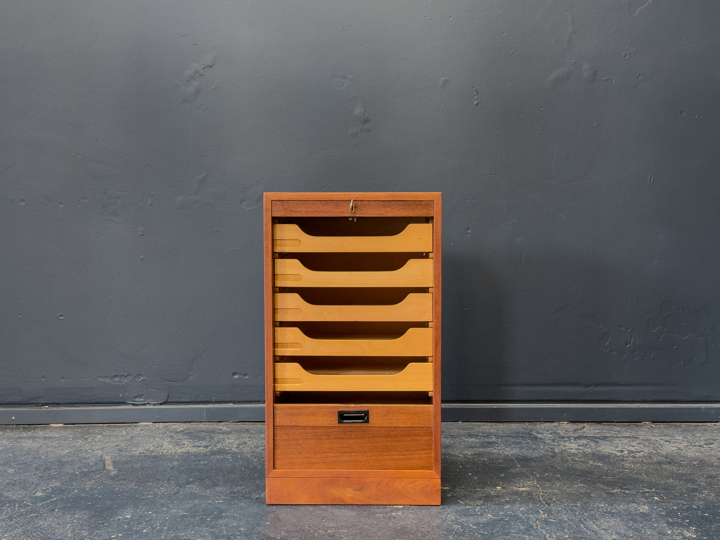 Teak Tambour Unit